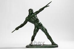 Javelin Thrower. Bronze Art Deco By Guero. Circa 1940