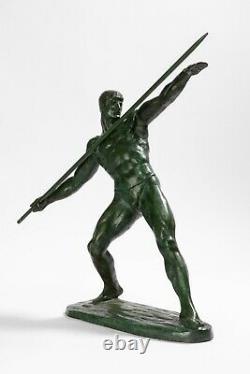 Javelin Thrower. Bronze Art Deco By Guero. Circa 1940