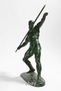 Javelin Thrower. Bronze Art Deco By Guero. Circa 1940