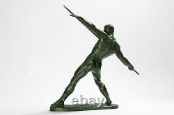 Javelin Thrower. Bronze Art Deco By Guero. Circa 1940