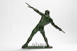 Javelin Thrower. Bronze Art Deco By Guero. Circa 1940