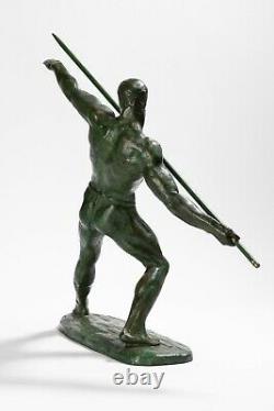 Javelin Thrower. Bronze Art Deco By Guero. Circa 1940