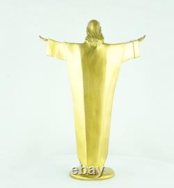 Jesus Christ Statue Sculpture in Art Deco / Art Nouveau Style, Solid Bronze