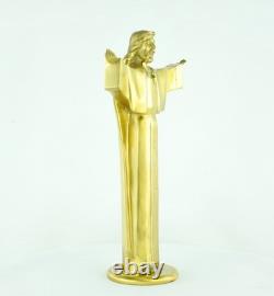 Jesus Christ Statue Sculpture in Art Deco / Art Nouveau Style, Solid Bronze
