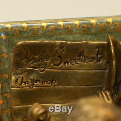 Jewelry Box Tobacco Angel Bebe Style Art Deco Art Nouveau Porcelain Bronze