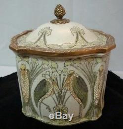 Jewelry Box Tobacco Marabou Bird Style Art Deco Art Nouveau Ceramic