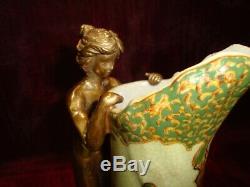 Jug Jug Figurine Flower Art Deco Style Art Nouveau Porcelain Bronze