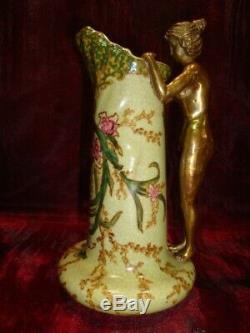 Jug Jug Figurine Flower Art Deco Style Art Nouveau Porcelain Bronze