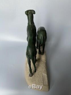 Jules Edmond Masson Old Greyhound Group Metal Bronze Max Le Verrier Art Deco