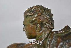 Kelety De Jean Mermoz Bust Bronze, Signed, Art Deco, 20th Century