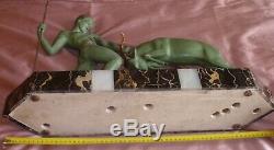 Kovas (salvator Riolo) Sculpture Art Deco Hunt Regulates Bronze Patina