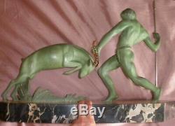 Kovas (salvator Riolo) Sculpture Art Deco Hunt Regulates Bronze Patina