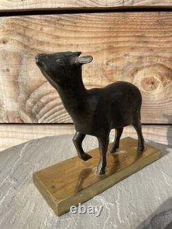 L. VANDAMME Paris Sculpture Bronze Goat Sheep Art Deco Design 1950 Lalanne