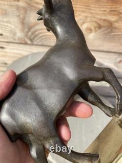 L. VANDAMME Paris Sculpture Bronze Goat Sheep Art Deco Design 1950 Lalanne