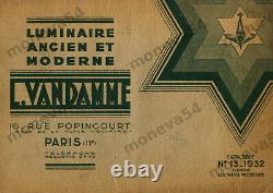 L. Vandamme - Ejg Lustre Art Deco In Bronze Nickeled And Pressed Glassware 1930