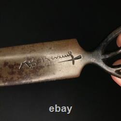 LETTER OPENER Bronze Patina GUI paper knife ART NOUVEAU signed antique old