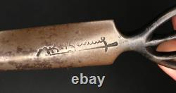 LETTER OPENER Bronze Patina GUI paper knife ART NOUVEAU signed antique old