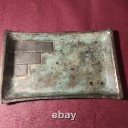 LOYS GEOMETRIC BRONZE TRAY, SIGNED LOYS, ART DECO 1930