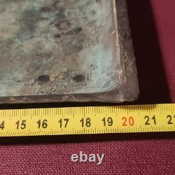 LOYS GEOMETRIC BRONZE TRAY, SIGNED LOYS, ART DECO 1930