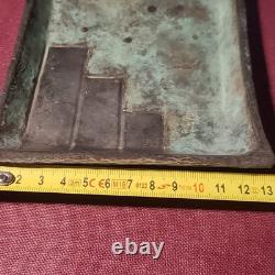 LOYS GEOMETRIC BRONZE TRAY, SIGNED LOYS, ART DECO 1930