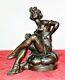 Lady Fuman. Metal Skating Bronze. Art Deco. Signed Lesueur. France. Circa 1920