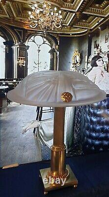 Lamp Art Deco Art Nouveau Glass Cast Bronze Or Laiton