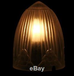 Lamp Art Deco Bronze And Wood With Shell Sonover