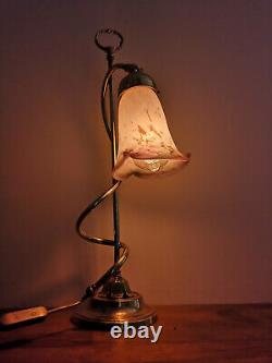 Lamp Art Deco Bronze. Glass Pate Tulip Signee Muller Freres