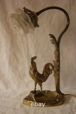 Lamp Art Deco Bronze Pate Glass