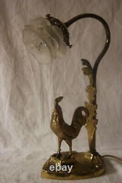 Lamp Art Deco Bronze Pate Glass