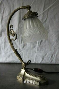 Lamp Art Deco Bronze Silver Muller Degue Schneider