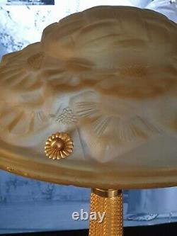 Lamp Art Deco Lamp Art New Glass Molded (bronze Or Brass)