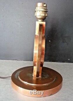 Lamp Art Deco Modernist Adnet, Djo Bourgeois, Frank Desny Copper Bronze, Patinated