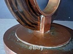 Lamp Art Deco Modernist Adnet, Djo Bourgeois, Frank Desny Copper Bronze, Patinated