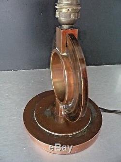 Lamp Art Deco Modernist Adnet, Djo Bourgeois, Frank Desny Copper Bronze, Patinated