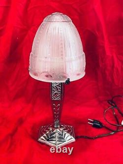 Lamp Art Deco Muller Freres Luneville Bronze Silver