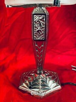 Lamp Art Deco Muller Freres Luneville Bronze Silver