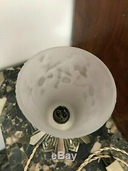 Lamp Art Deco Sign Muller Tulip Bowl Obus Donna Degue Maynadier Chandelier