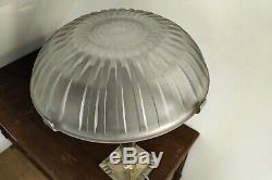 Lamp Art Deco Silver Bronze Glass André Hunebelle Model Chrysanthemum 1930