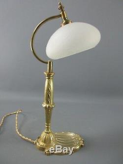 Lamp Empty Pocket Bronze Art Deco Tulip Pte De Verre Schneider H 38 CM