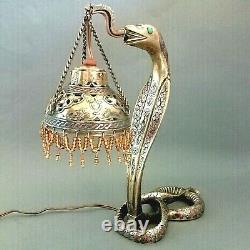 Lamp In Bronze Art Deco Snake Cobra 1st Half 20th