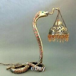 Lamp In Bronze Art Deco Snake Cobra 1st Half 20th