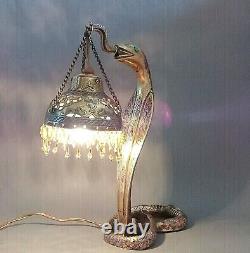 Lamp In Bronze Art Deco Snake Cobra 1st Half 20th