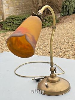 Lampe Muller Frères Lunéville Bronze and Art Deco Glass Paste XX