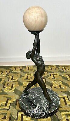 Large Art Deco Bronze Lamp Kelety