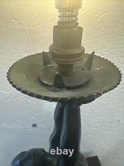 Large Art Deco Bronze Lamp Kelety