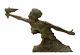 Large Art Deco Bronze Statue By Frederic C Focht Victory With Flame