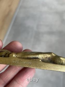 Large Art Deco bronze crucifix signed Hartmann