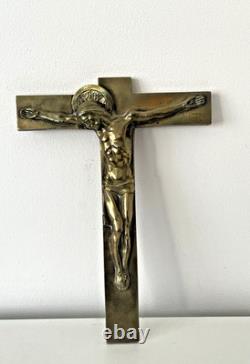 Large Art Deco bronze crucifix signed Hartmann
