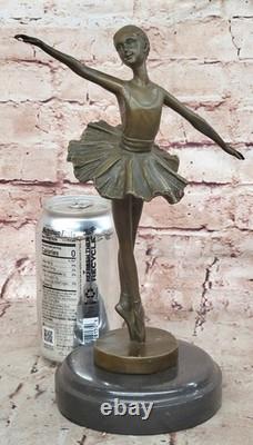 Large Bronze Sculpture of a Ballerina Dancer, Art Deco, Signed by Milo
